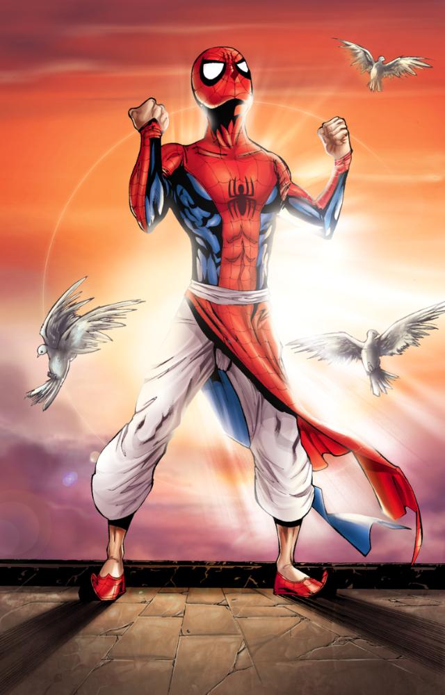 In 2003, Sharad Devarajan, Suresh Seetharaman, Jeevan J Kang co-created the character and original comic series, Spider-Man: India, which made its debut in 2004